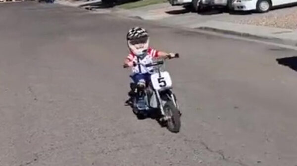 Hey Junior, pas op voor die stoeprand!