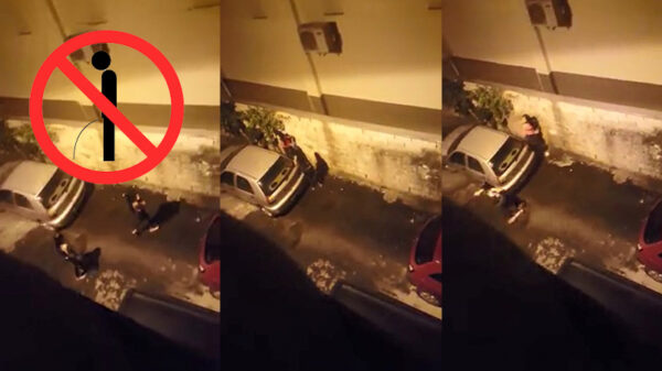 Patrouillerende buurtbewoner wacht juiste moment af om wildplasser af te straffen