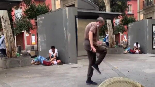 Ook al zijn er mensen aan het knokken, moonwalken is altijd de oplossing