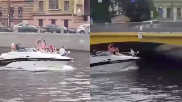 Vrouw wordt uit het niets gevloerd door een overstekende brug