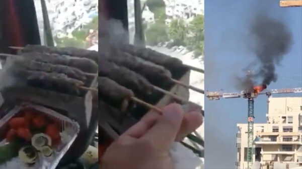 Kraanprofessional laat zien dat je tijdens je werk prima kunt BBQ'en