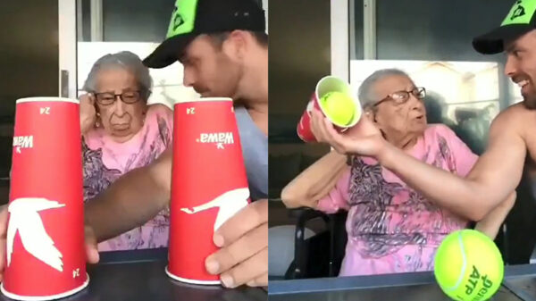 Kleinzoon laat oud omaatje vol verbazing achter dankzij simpele goocheltruc