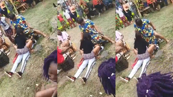 Zussen van bruid twerken op bruidegom om te zien of hij ze kan weerstaan