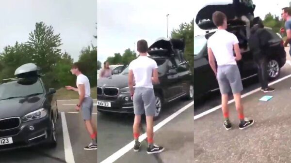 Brits gezin vindt twee migranten in hun dakkoffer