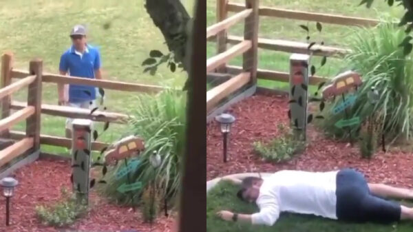 Vader met humor trolt golfers die ballen in zijn tuin slaan