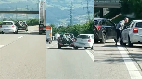 BMW-rijder veroorzaakt verwarring door zijn richtingaanwijzers te gebruiken