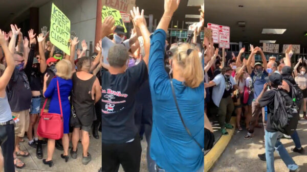 Demonstranten laten huurbazen niet door zodat wanbetalers kunnen blijven wonen