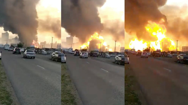 Ontzettend dikke explosie in Rusland als een tankstation in brand vliegt