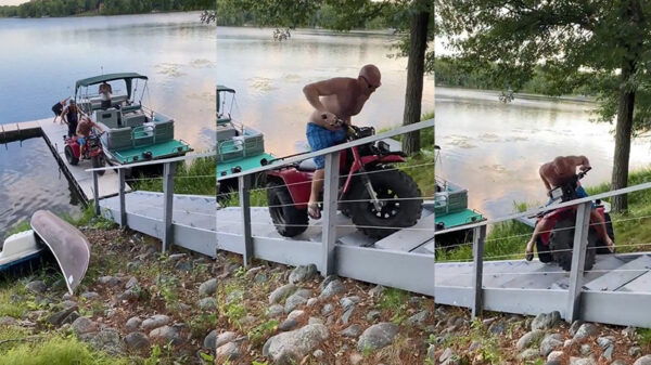 Wat kan er fout gaan als je met je driewieler de trap op rijdt?