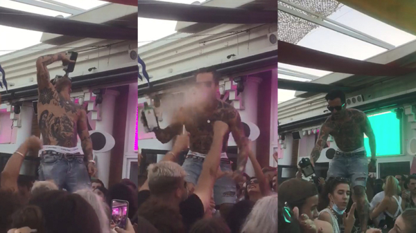 Dj Fali Sotomayor spuugt drank over publiek in overvolle nachtclub
