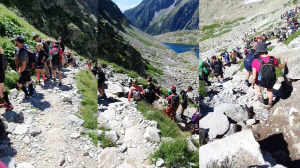Het is blijkbaar ook 'filelopen' in de bergen van Slowakije