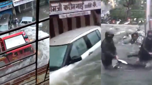 Heftige overstromingen en ondergelopen straten in Mumbai na zware regenval