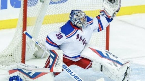 De warming-ups van ijshockeykeeper Henrik Lundqvist zijn behoorlijk consistent