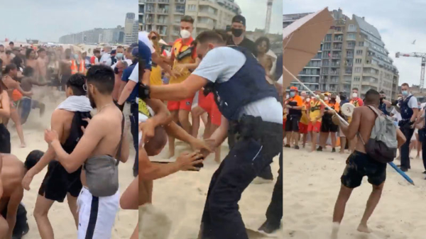 Tientallen jongeren in gevecht met politie op het strand van Blanckenberge