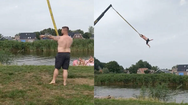 Ondertussen in het Friese Tirns: slootslingeren voor professionals