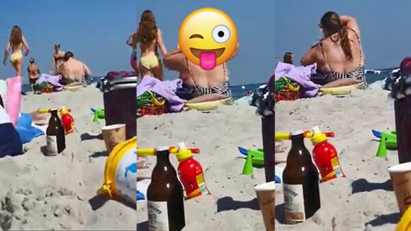 Volslanke tante heeft een geweldige lifehack om d'r rug in te smeren