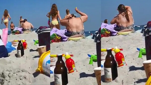 Volslanke tante heeft een geweldige lifehack om d'r rug in te smeren