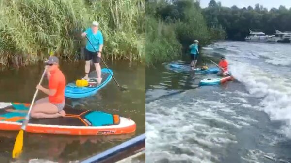 De eerste keer 'suppen' verpest door een hufter in een bootje