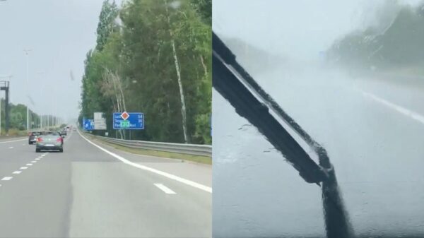 Een heerlijk dagje cabriorijden valt behoorlijk in het water