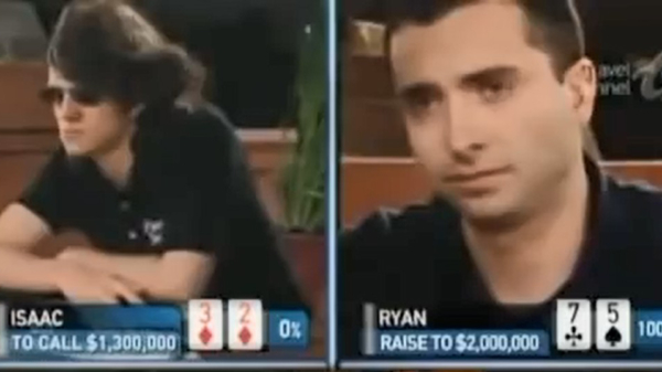 Pokeraar Isaac Haxton laat tijdens een pokertoernooi één van de beste blufs everooit zien