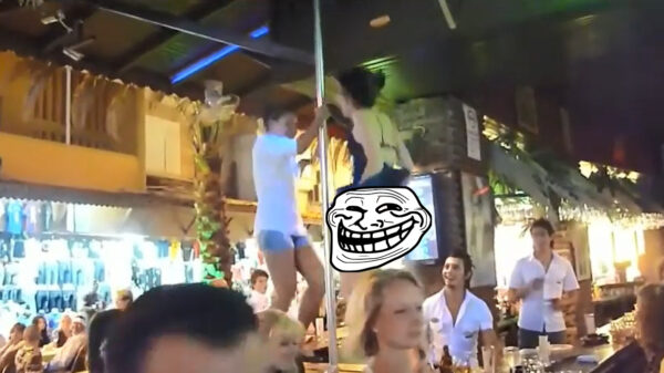 Feestbeest geeft bij een bardansje iets meer prijs dankzij hulp van plaatselijk windje