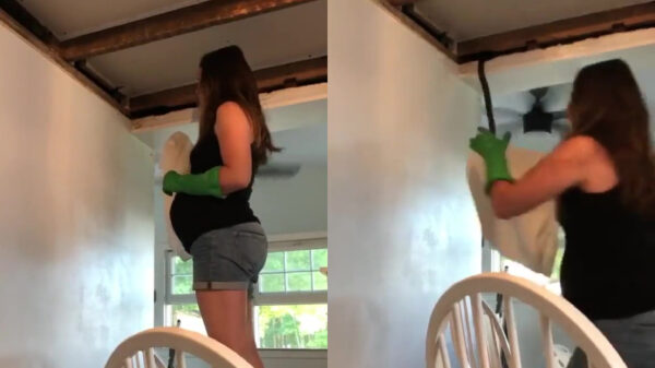 Australische moeder laat zien over stalen zenuwen te beschikken