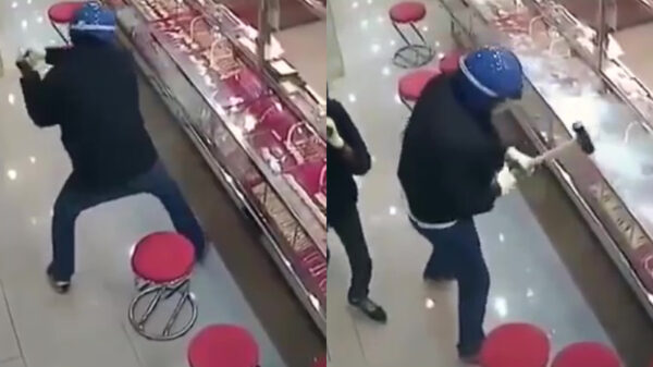 Die keer dat overvallers zelfs met grof geweld de vitrine niet openkregen