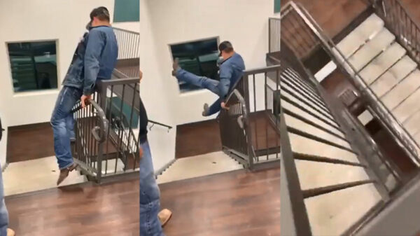 Trapglijder heeft een snelle manier uitgevonden om naar beneden te komen