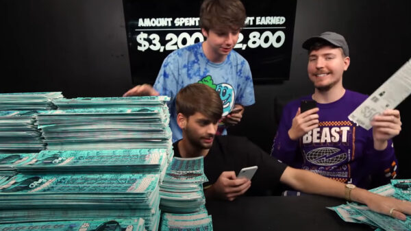 YouTuber MrBeast scoort even voor een miljoen dollar aan krasloten