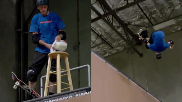 Tony Hawk lust tijdens het skaten best een glaasje melk