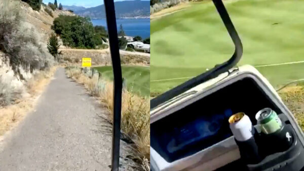 Downhill met een golfkarretje is nog best lastig