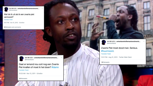 Verrassend; weer ophef om oude, gewelddadige Zwarte Piet-tweets van Akwasi