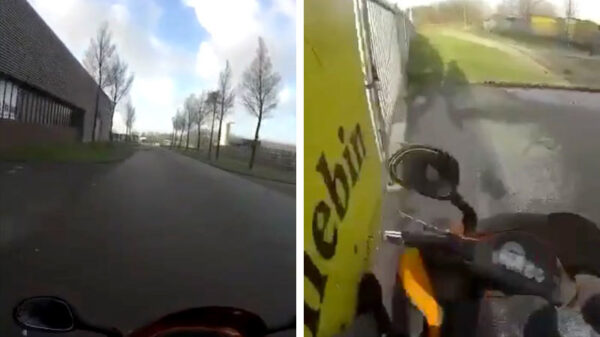 Scooterbink remt niet voor een hek