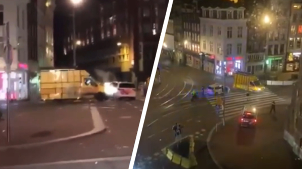 Bestelbus rijdt in op Amsterdamse politieauto, agent lost waarschuwingsschoten