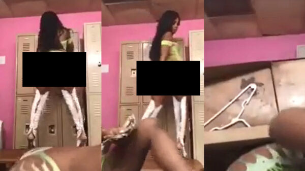 Stevige tante probeert indruk te maken met haar achterwerk