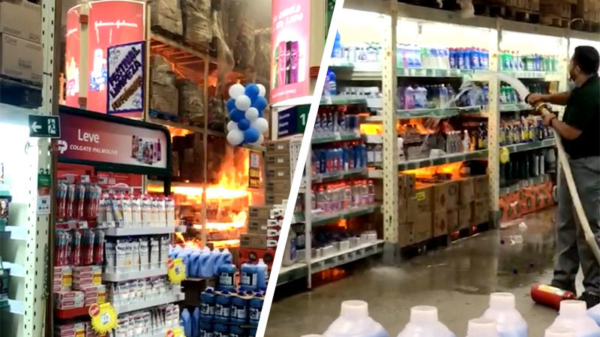 Braziliaanse supermarkt Atacadão in de as gelegd na spelen met lucifers