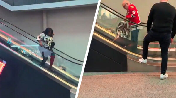 Gerda krijgt snel spijt als ze gaat spookrijden op de roltrap